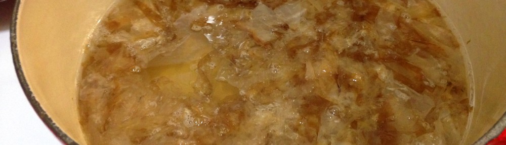 Bonito Flakes Steeping in Kombu Water